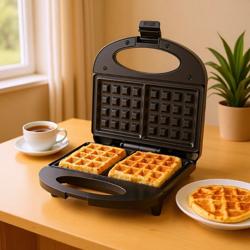 Small waffle machine, four piece waffle breakfast machine, American standard waffle machine, European standard waffle machine, breakfast waffle