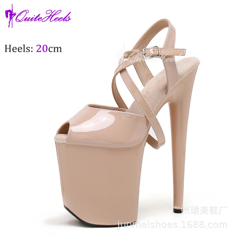 20cm Hot Selling Small Fish Mouth Pole Dance High Heel Sandals Painted Waterproof Platform Thick Sole Sexy Ultra-Thin Heel Model Shoes 20cm Hot Selling Small Fish Mouth Pole Dance High Heel Sandals Painted Waterproof Platform Thick Sole Sexy Ultra-Thin Heel Model Shoes