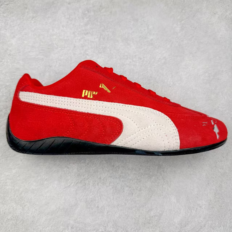 Cross-Border Putian Pm Racing Shoes Collaboration with Open Long-Tongue Low-Top Casual Shoes Retro Suede Sneakers for Men