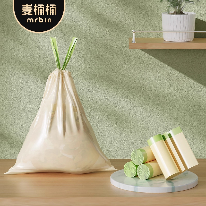 麦桶桶家用垃圾袋艾草香氛驱蚊免撕加厚手提抽绳式收口厨房塑料袋