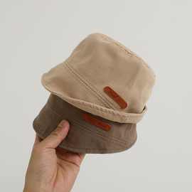 ins韩系宝宝渔夫帽男童女童洋派水桶帽春秋夏季遮阳凹造型盆帽潮