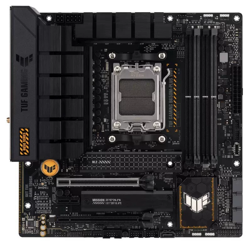 Материнская плата ASUS TUF GAMING B650M-PLUS WIFI Heavy Cannon, совместима с CPU AMD 7700X