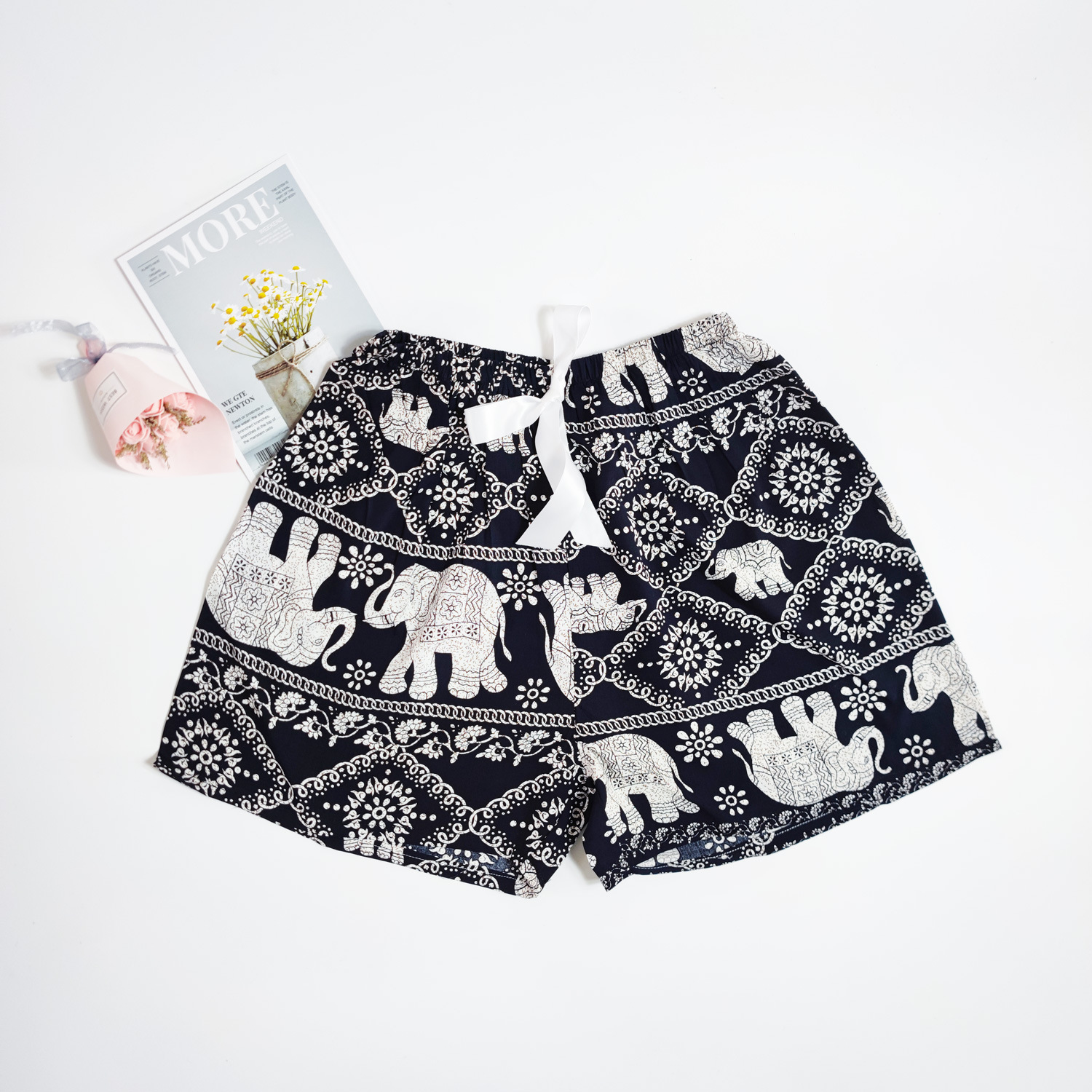 45 pantalones cortos de seda de algodón de verano delgados pijamas transpirables de algodón sintético ultra corto ropa de casa de gran tamaño de playa para mujeres