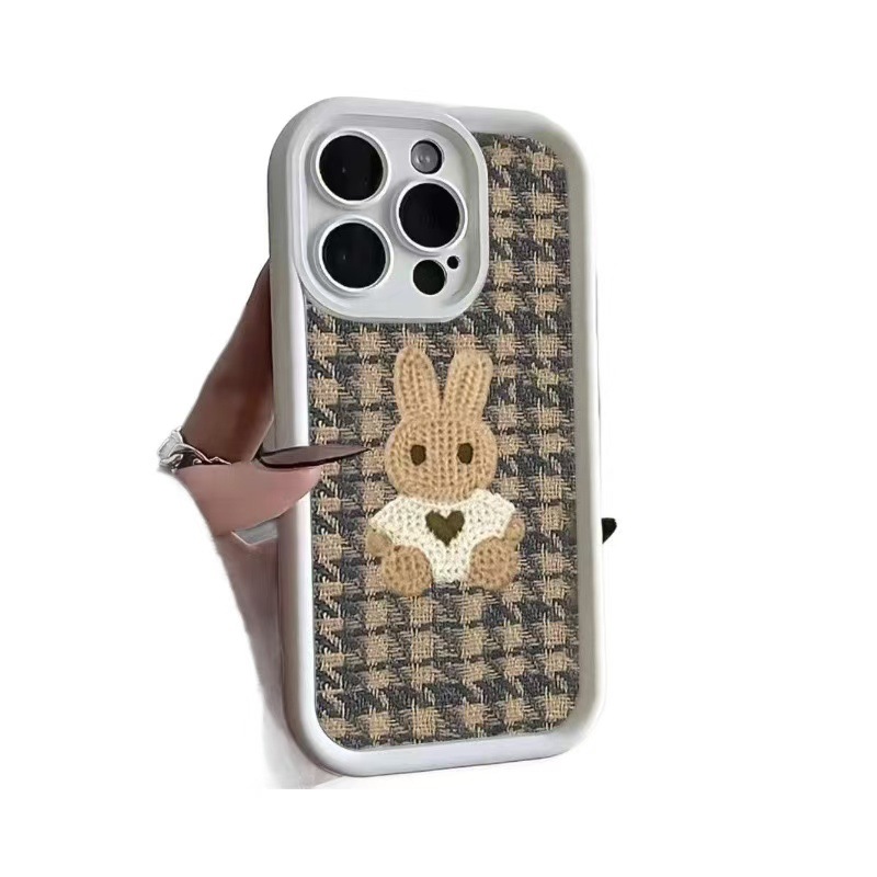 Conejo blanco para iphone16promax funda para teléfono móvil Apple 15 anti-caída 14pro/13 lindo 12 nuevo