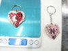 Keychain, acrylic pendant heart-shaped with letters heart shaped with zipper, wholesale