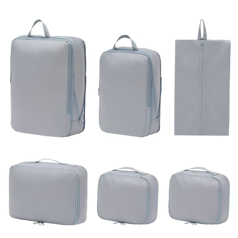 Mist blue six-piece compression storage bag (memory cloth)