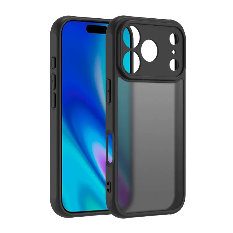 适用iPhone16磨砂肤感PC+TPU手机壳17PROMAX半透亲肤防摔15/14/13