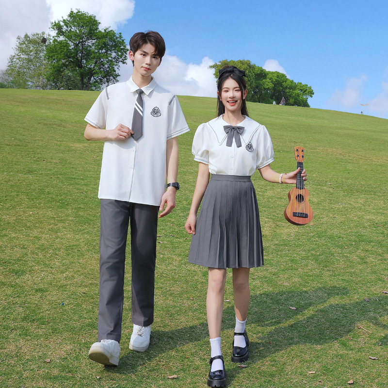 Primary School, Middle and High School Student Class Uniforms, Summer British College Style Poetry Recitation Chorus Performance Uniforms, Graduation Photo Suits