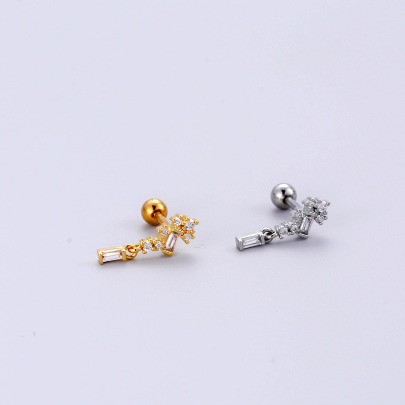 1 Pièce Mode Œil Métal Placage Incruster Zircon Boucles D'oreilles display picture 5