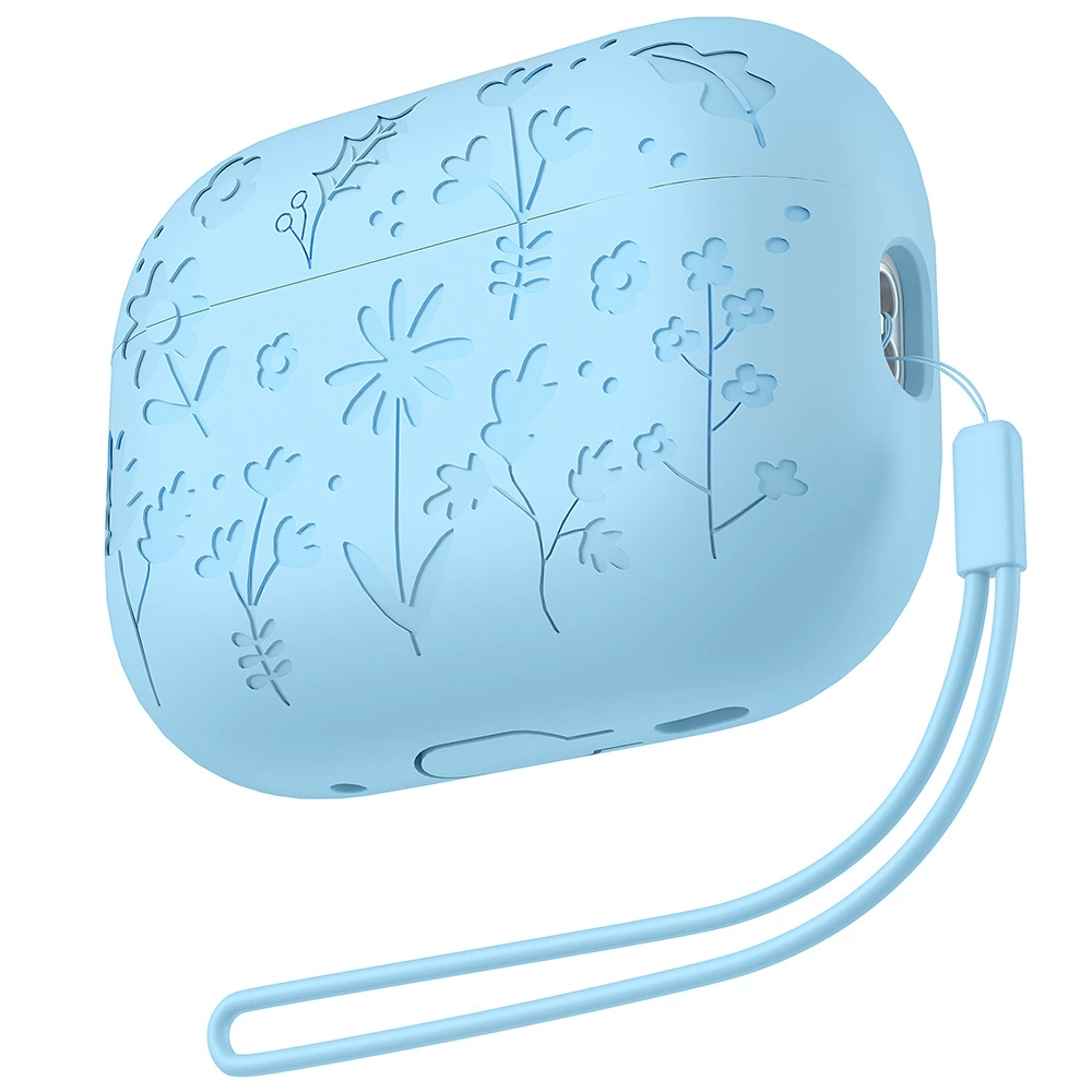Силиконовый защитный чехол для AirPods (AirPods 4 / Pro3 / 1/2), однотонный цвет с вариантами ремешка