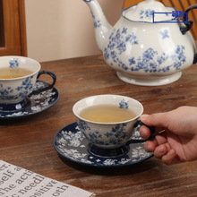 顺祥陶瓷咖啡杯碟套装礼盒陶瓷杯个人专用杯子女下复古高颜值杯碟