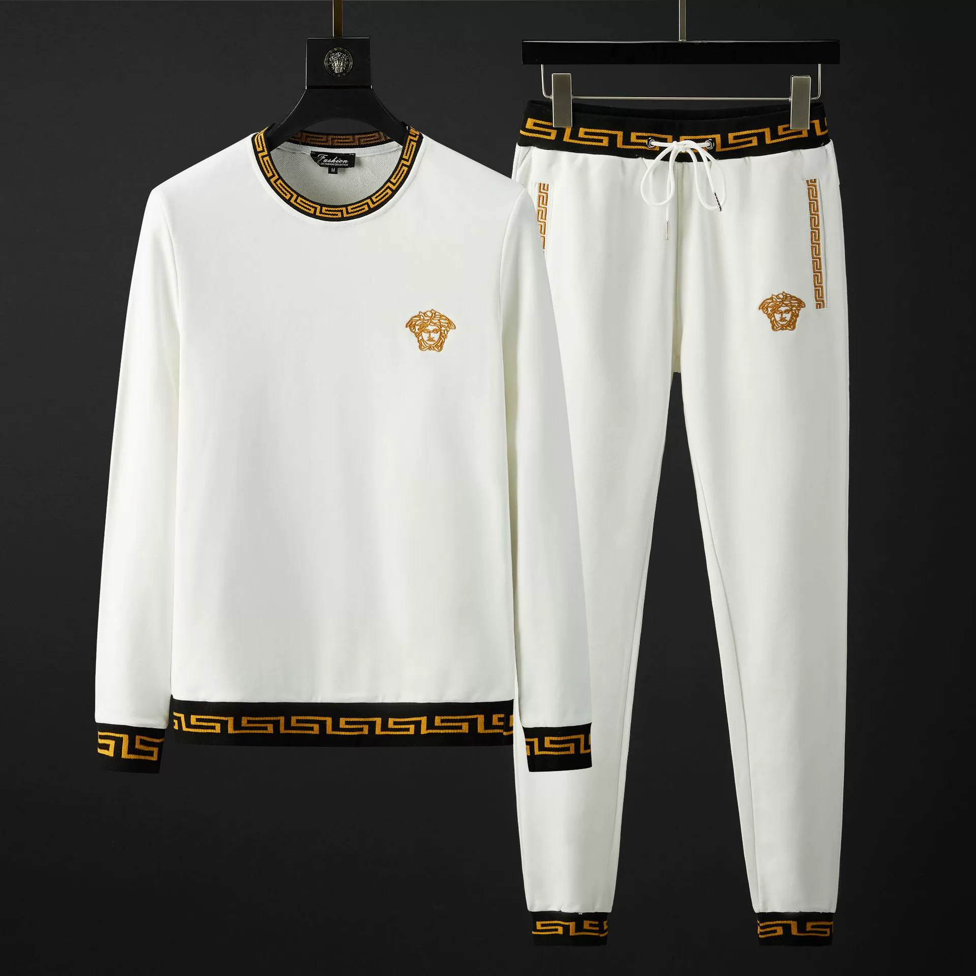 Модный брендовый свитшот, спортивный костюм, мужской весенне-осенний молодежный повседневный модный костюм, брюки с круглым вырезом, куртка с вышивкой, две части