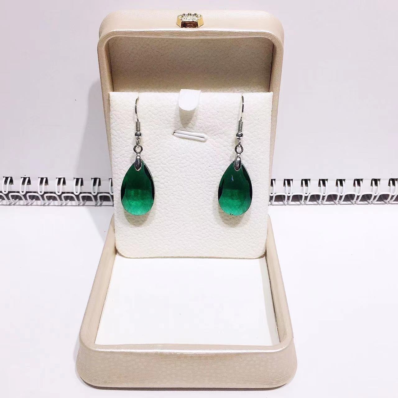 1 Pair Simple Style Water Droplets Glass Women's Drop Earrings Earrings Ear Hook display picture 5