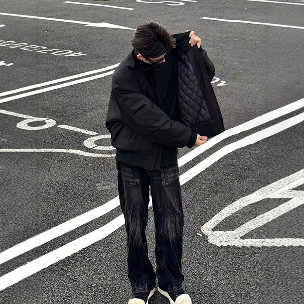 bomber飞行夹克棉服男款冬季加厚美式棉衣外套工装短款夹棉棒球服