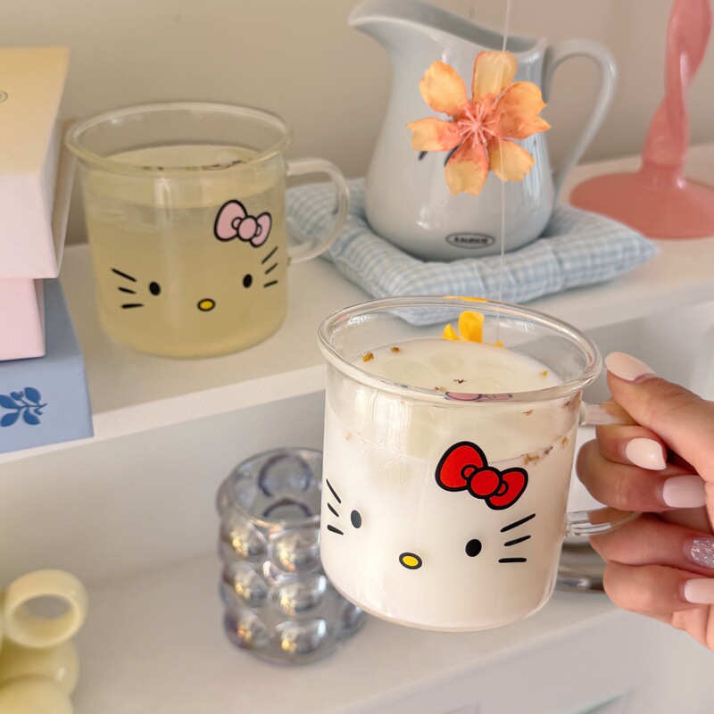 インスタイル高見えKT表現かわいい漫画ガラス朝食ミルクカップコーヒーカップジュースカップ学生カップ|undefined