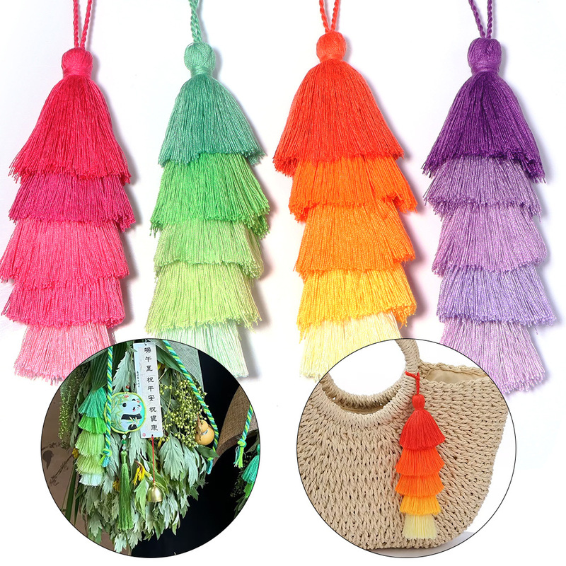 Polyester Four-Layer Five-Layer Gradient Tassel Pendant Bouquet Pendant Handmade DIY Jewelry Accessories Clothing Accessories Polyester Four-Layer Five-Layer Gradient Tassel Pendant Bouquet Pendant Handmade DIY Jewelry Accessories Clothing Accessories