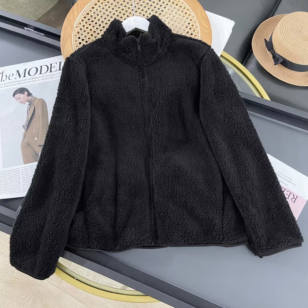 Chaqueta larga de felpa, manga larga, felpa coral, ropa de abrigo corta para otoño e invierno para mujer 479611/449753/439138