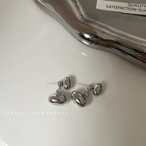 s925 silver needle metal ball earrings women's earrings Korean temperament high-end light luxury earrings 2022 new trend