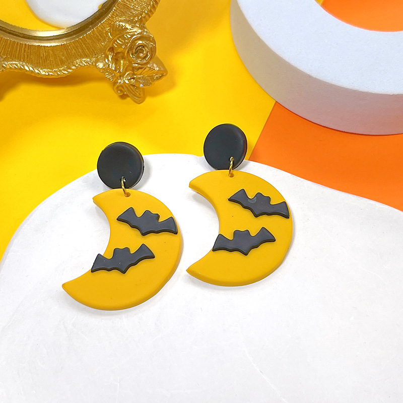 soft clay Material Halloween Festival 1 Pair Streetwear Halloween Pattern Soft Clay Drop Earrings
