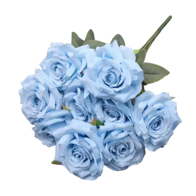 蓝色系仿真花婚礼婚庆场地场景布置道具装饰花艺花材花束假花批发|undefined