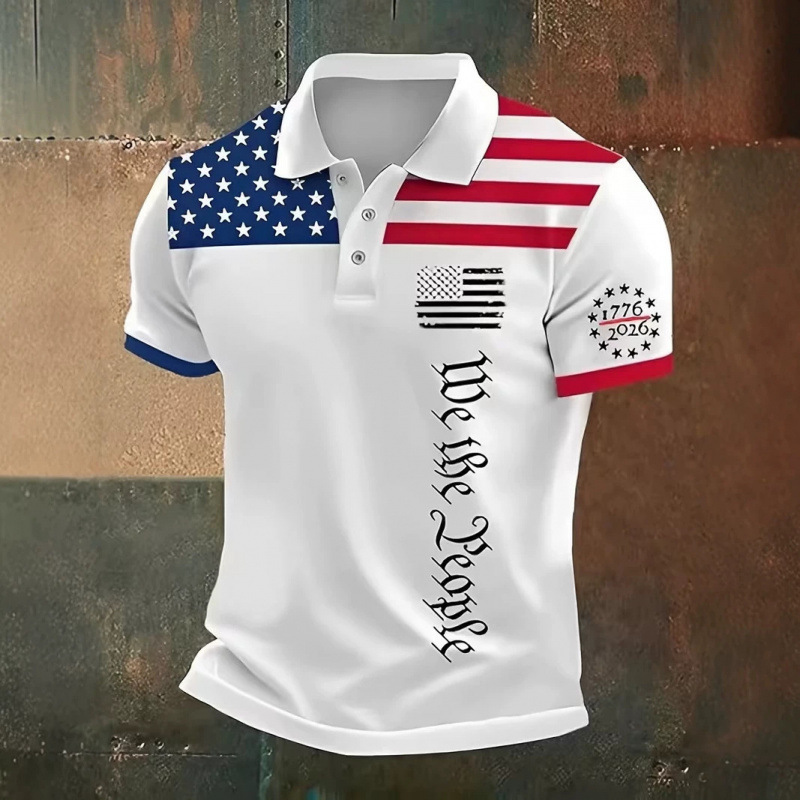 2026 United States 250Th Anniversary Short-Sleeved Polo Shirt Quick-Drying Breathable Cross-Border American Independence Day Polo Shirt 2026 United States 250Th Anniversary Short-Sleeved Polo Shirt Quick-Drying Breathable Cross-Border American Independence Day Polo Shirt