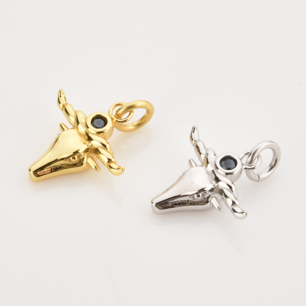 12 * 14mm, 8*12mm Jewelry Making Size 18K Real Gold Plated Plating Material 1 Piece 12 * 14mm 8*12mm 925 Sterling Silver Geometric Animal Pendant