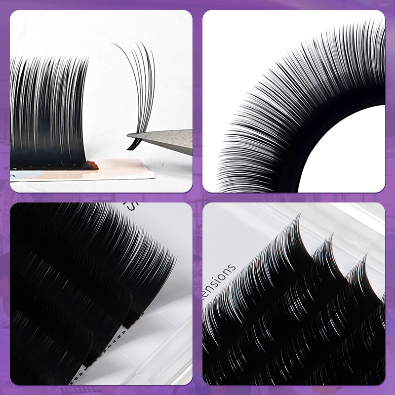 Fabricante de Qingdao personalizado tipo LC Fox injerto de pestañas tienda de belleza de estilo nacional con pegamento cómic camellia pestañas falsas no dispersas raíces