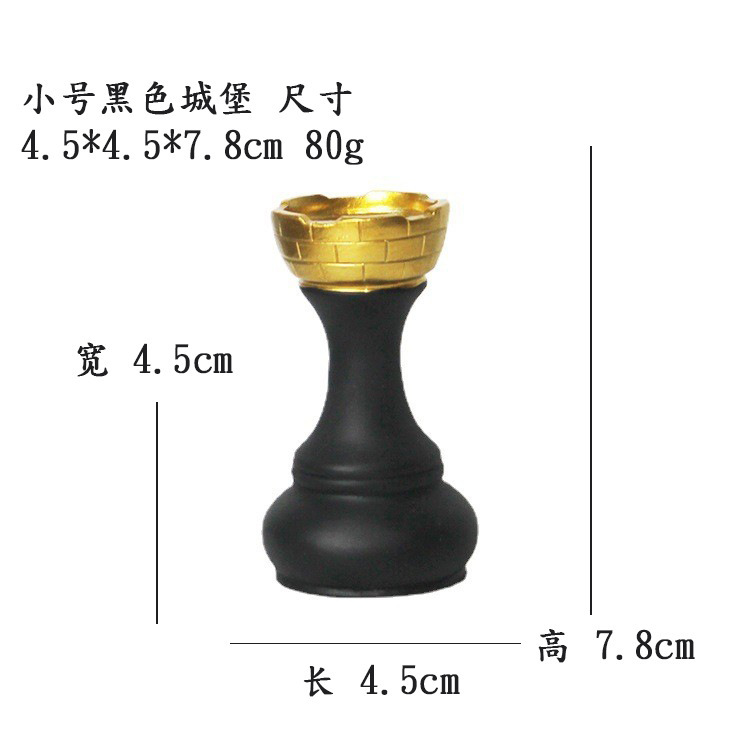 Decoración creativa para el hogar Ajedrez Decoración de resina Ventana Decoración para el hogar Muebles de ajedrez blanco y negro