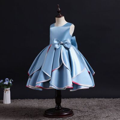 亚马逊女童礼服洋气生日公主裙连衣裙无袖中小童花童婚礼蓬蓬纱裙|ru