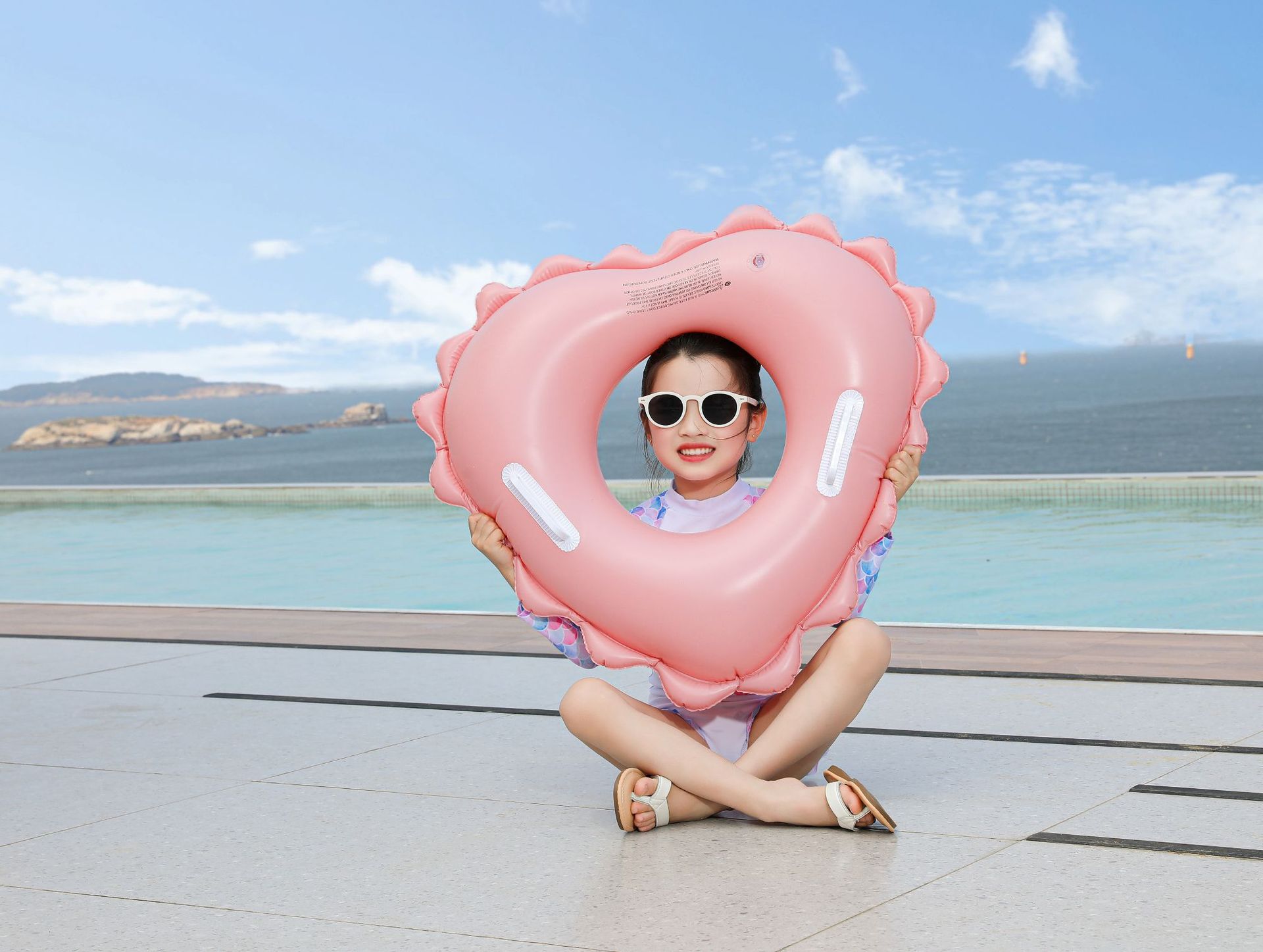 Cute Beach Heart Shape Bow Knot PVC Swim Ring Swimming Accessories 1 Piece display picture 8