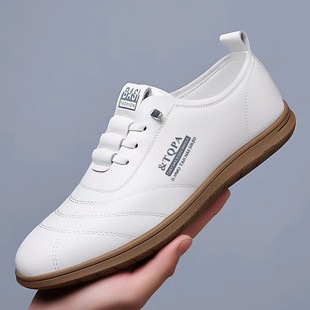 2025 New Comfortable Breathable Casual Versatile Sports Summer White Shoes Trendy Slip-On Student Moral Training Men's Shoes