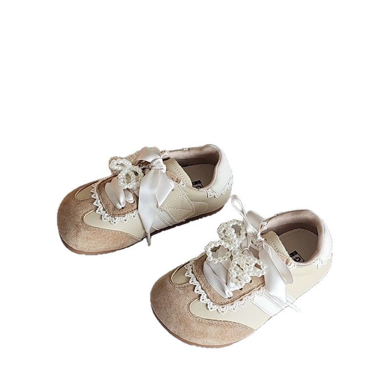 Scarpe sportive da bambina in stile coreano con lacci di perle, scarpe da allenamento tedesche per neonati e bambini piccoli, novità primavera autunno, calzature per bambini_voghion.com