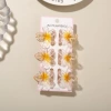 #2 Glitter-Pink [Set of 6 with Cards] 4cm Plumeria Style