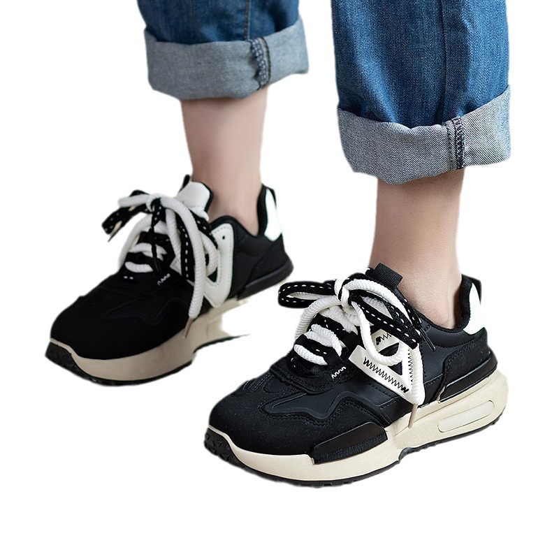 Casual Running Shoes For Women White Versatile Increase Height_voghion.com