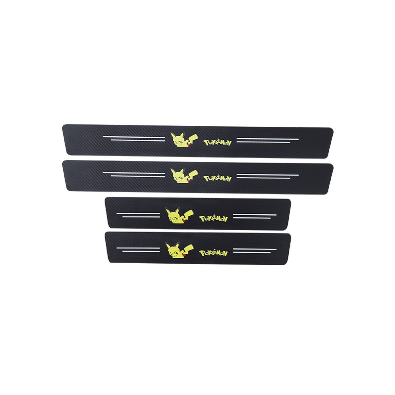 Barras de umbral de automóviles pegatinas protectoras anti-rascaraduras pegatinas decorativas de fibra de carbono cuero bienvenida pedaleos de puerta