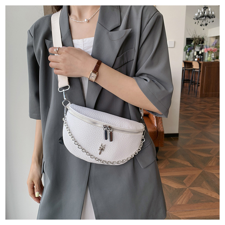 PU Material Women's Streetwear Solid Color PU Waist Bags