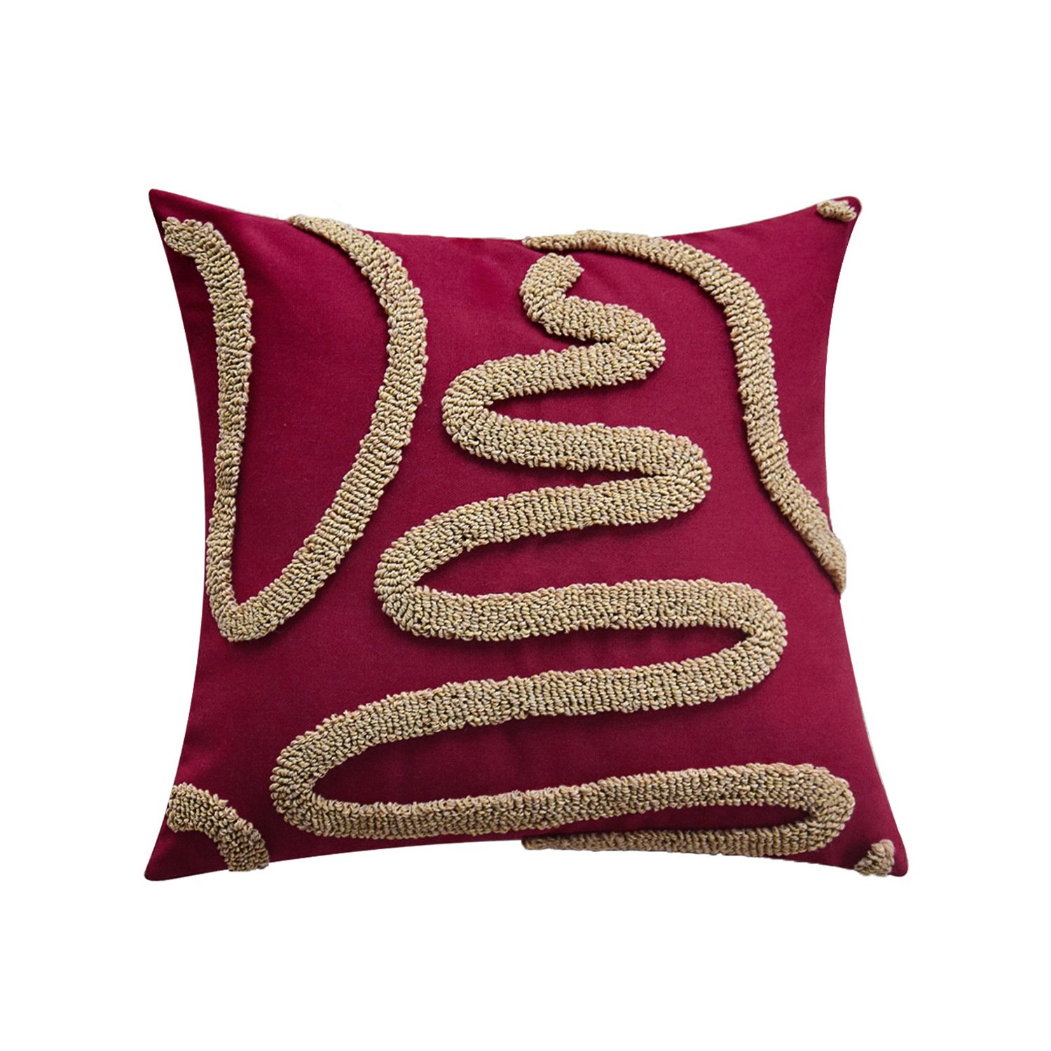 Almohada estilo ins funda de almohada de color sólido funda de cojín de sofá de terciopelo de anillo de chenilla de cama cubierta de cojín de coche de dormitorio al por mayor