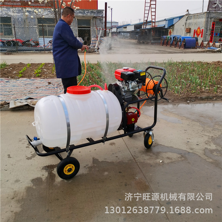 园林手推式汽油打药机 小麦自走式汽油打药机 自动回管打药机