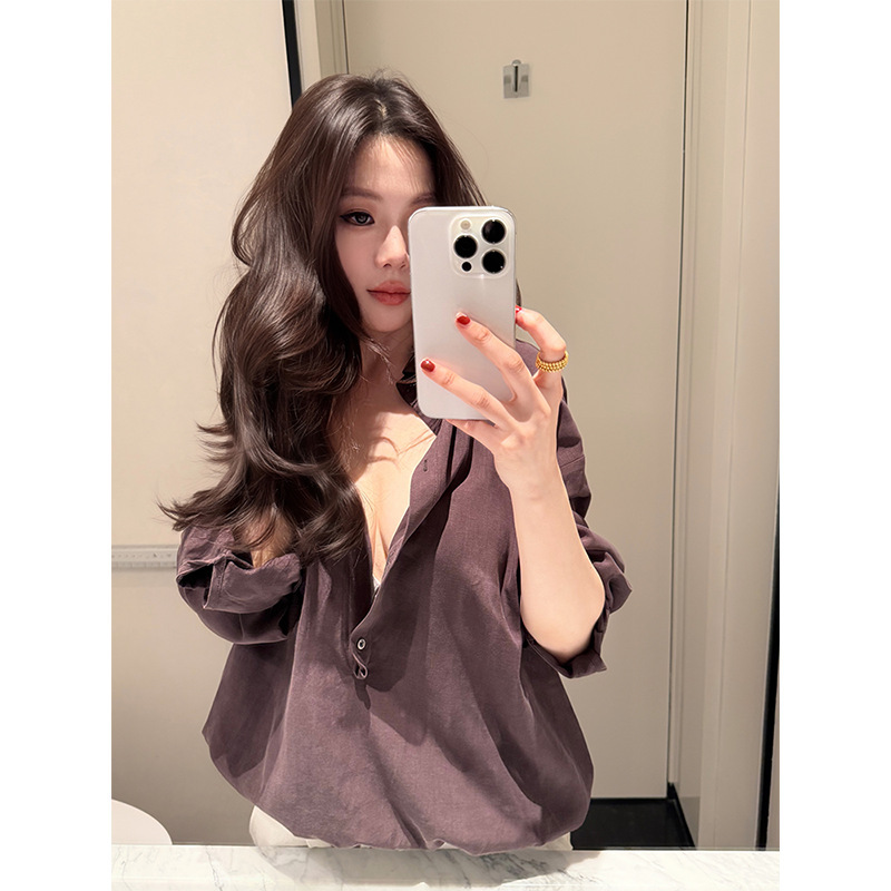 94 Lyocell 6 Cotton and Linen "Ecg" Shirt That Meets the Needs of Commuting and Dating