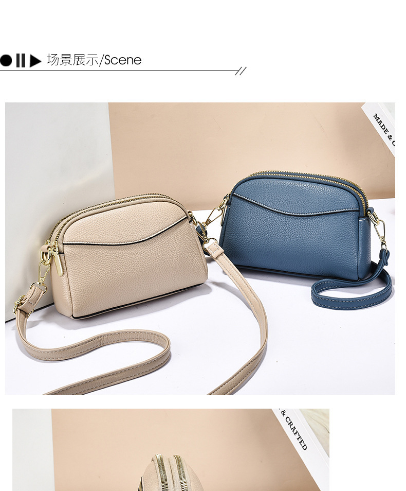 Crossborder Umhängetasche Damen Neumodell modische Mini-Tasche Zweischicht-Reißverschluss Mama-Handytasche vielseitige kleine Quadrattasche