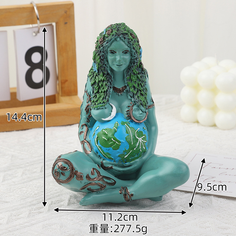 Cross-Border Mother Earth Resin Figurine Millyear Gaia Art Goddess Sculpture Crafts Decoration Handmade