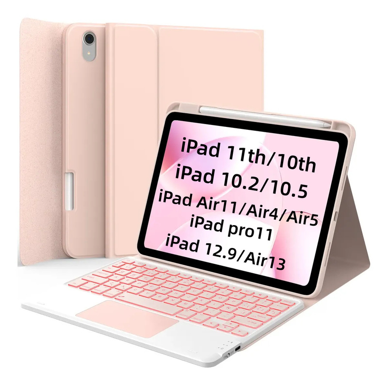 Suitable for iPad Air13 tablet protective case, pro110th touchpad Bluetooth keyboard, 12.9 pen slot leather case Suitable for iPad Air13 tablet protective case, pro110th touchpad Bluetooth keyboard, 12.9 pen slot leather case