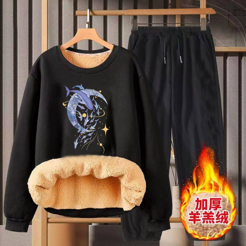 반달 물고기 [둥근 목 캐시미어 스웨터 바지 세트]