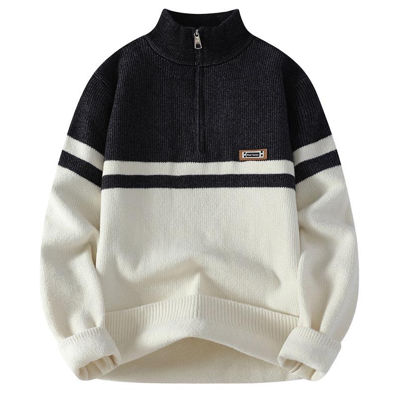 [Amazon Transfronterizo Comercio Exterior Agencia] Otoño e invierno de 2025 promueve suéter casual de punto suelto de semizilera para hombres