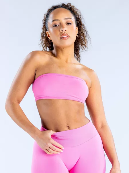 Amazon Aliexpress High-Elastic Ultra-Fine Matte Nylon Beauty Back Two-Strap Fitness Bra Sports Tube Top