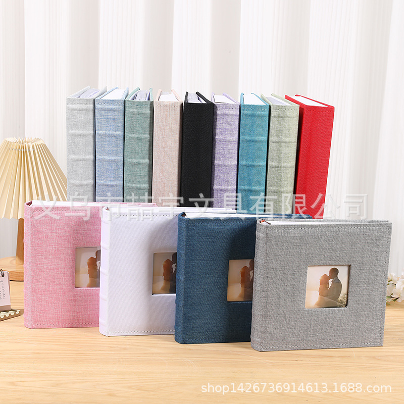 Zheyu Fabric-Covered Round-Back Paper Core 6-Inch 200-Page Insert Photo Album for Home and Photo Studio, In-Stock Wholesale Cross-Border