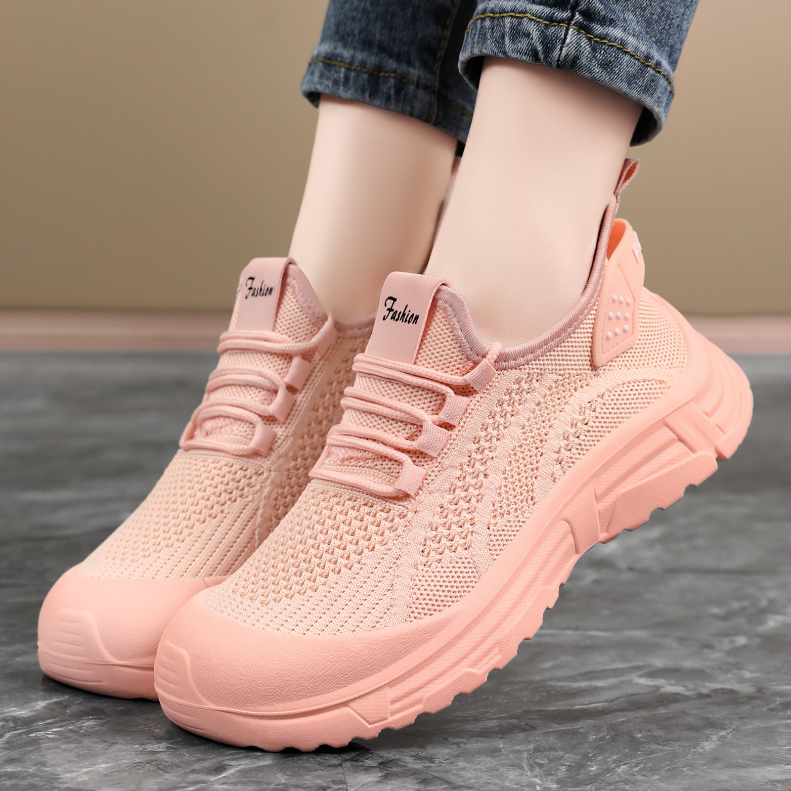 Zapatos para mujer, zapatos de malla transpirables a la moda para primavera, suela suave, cómodos, no cansan, zapatos para correr, zapatos deportivos populares