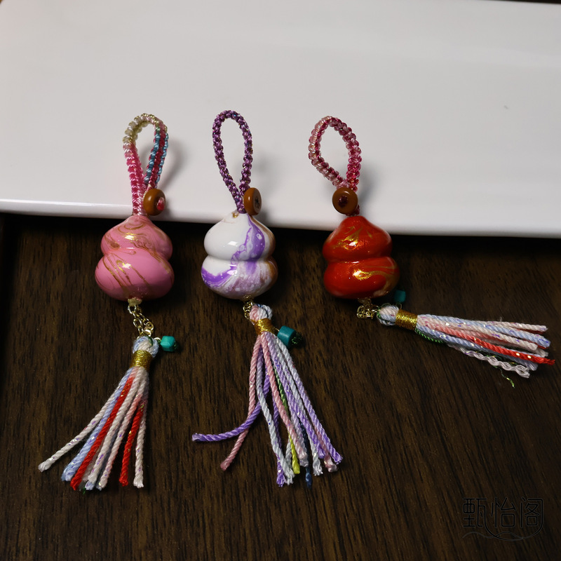 大漆葫芦手工编绳流苏汽车挂件钥匙挂包包挂景区同款非遗饰品批发|undefined