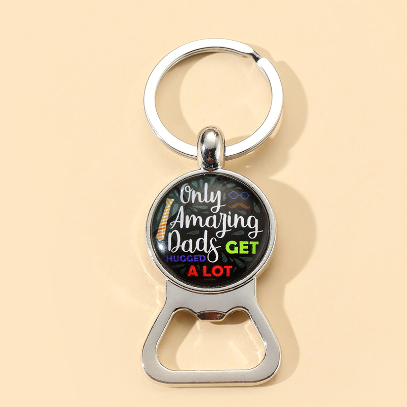 28g Weight Keychain Classification 1 Piece Quantity Daily Occasion Alloy Material Father'S Day Festival Letter Pattern Men's Gender Can Openers Design Novelty Style Novelty Letter Alloy Can Openers Father'S Day Men's Keychain 8