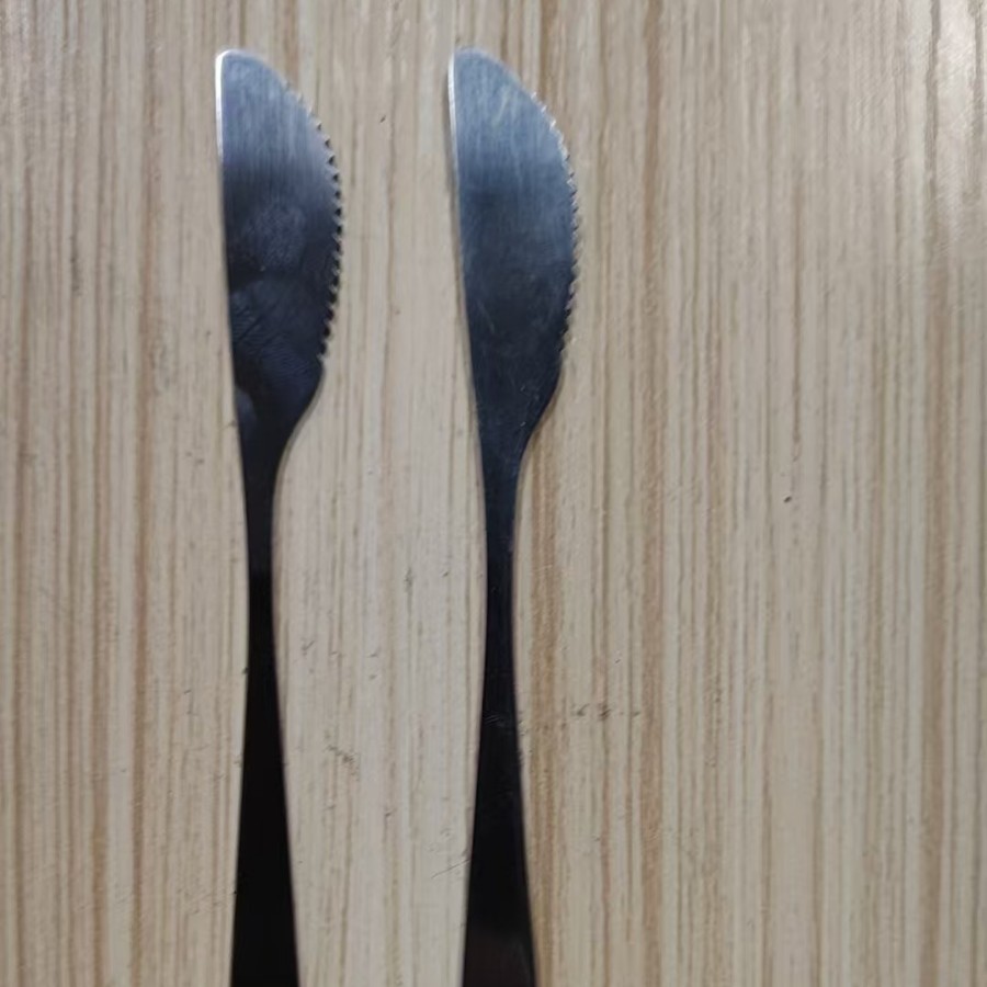 Vajilla de acero inoxidable tenedor de fruta hogar creativo tenedor de dos dientes tenedor de pastel de luna hotel exquisito postre tenedor imprimible LOGO